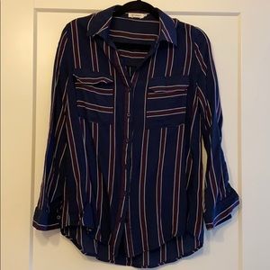 Striped button down tunic